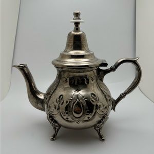 Beautiful Vintage Moroccan Berrad Teapot Tea Pot Marked Stamped Collectible